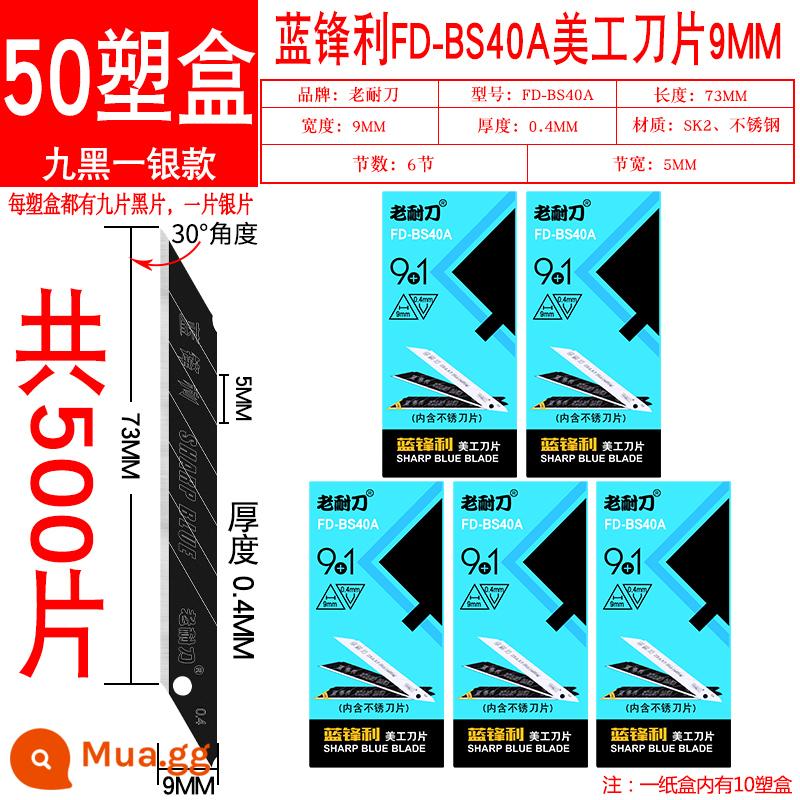 Chim gõ kiến FD-BS40A nghệ thuật nhỏ lưỡi xanh sắc nét 30 độ góc nhọn 9mm lưỡi góc nhọn giấy dán tường giấy dán tường - 50 hộp 500 viên