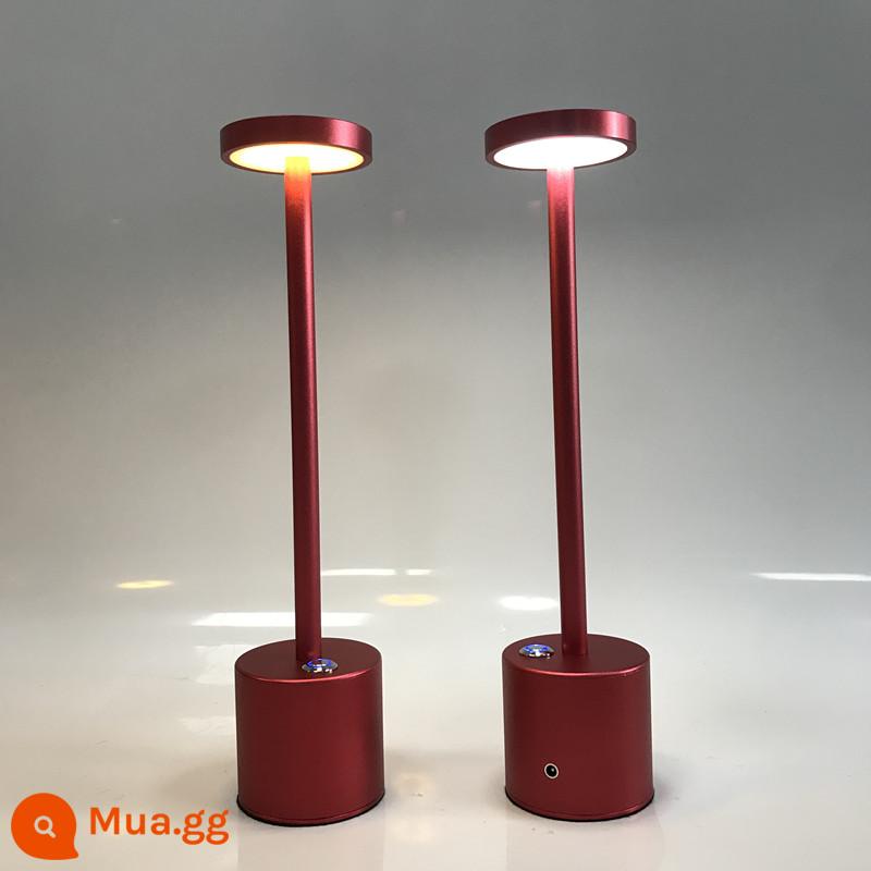 Đèn Led Sạc Thanh Đèn Bàn Cá Tính Sáng Tạo Cafe Phòng Ăn Thanh Rõ Ràng Dịch Vụ Đèn Ngủ Cảm Ứng Kim Loại Đèn Bàn - Mẫu màu đỏ nhạt vàng