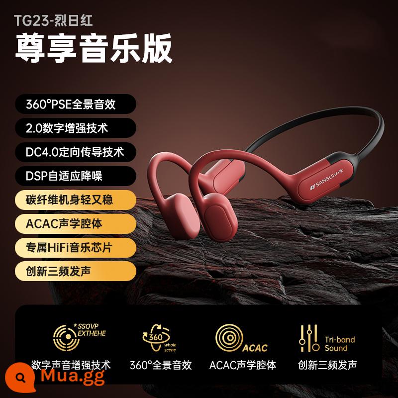 Phong cảnh TG7PRO Tai nghe Bluetooth Bone -ded đi kèm với bộ nhớ 8G Chạy không dây Không có tai không thấm tai - Phiên bản độc quyền Đỏ [Chip Qualcomm nhập khẩu + âm thanh ba băng tần cải tiến]