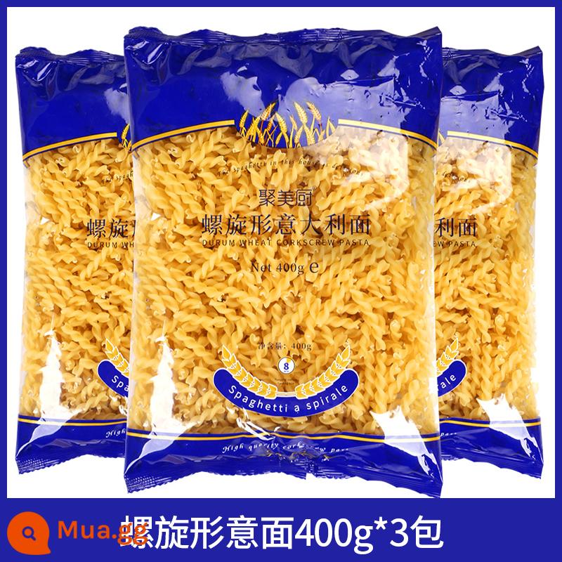 Bộ mì Ý ít béo mì ống kết hợp mì ống gia dụng mì ăn liền mì ống 500g - Mì xoắn ốc 400g*3 gói