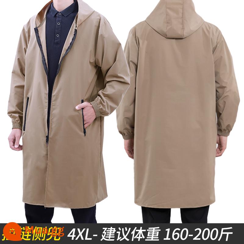 Áo gió phối chất lượng coverall thời trang nam công sở chống thấm nước và chống dầu nhà tạp dề áo dụng cụ hàng đầu - Khaki [túi bên có khóa kéo] 4XL khuyến nghị 170-210 catties