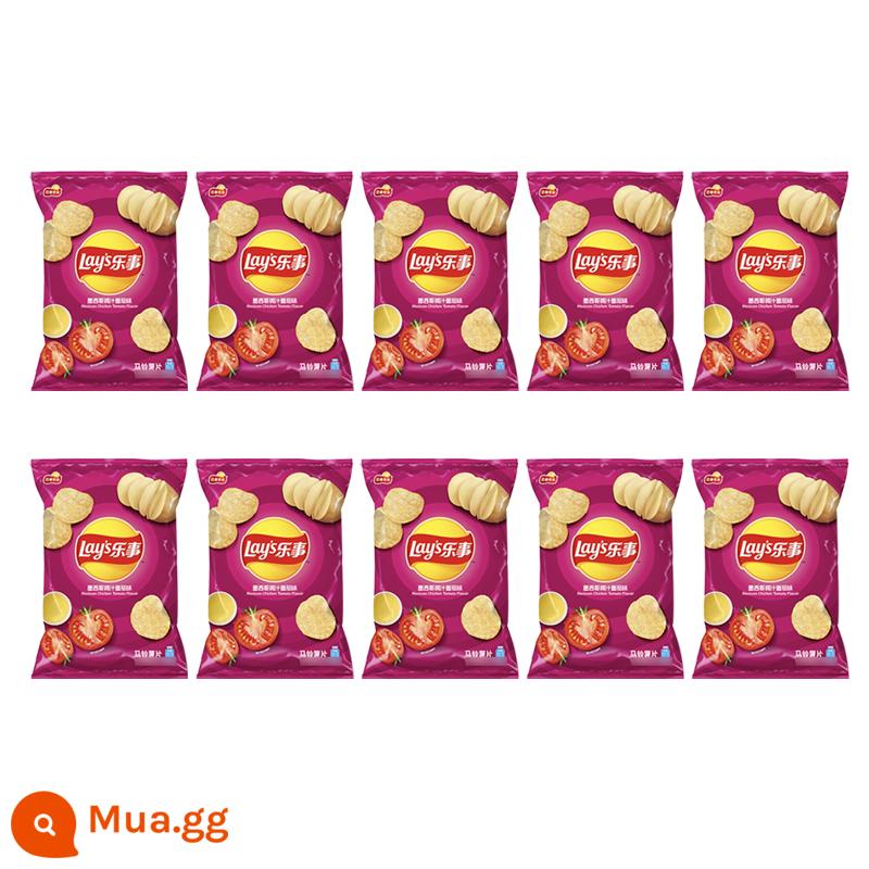 Lay's Khoai Tây Chiên Gói Lớn 70G * 10 Túi Thực Phẩm Phồng Gói Quà Ăn Vặt Snack Chính Hãng Khoai Tây Chiên Bán Buôn - [10 túi] Sốt gà sốt cà chua Mexico hương vị 75g*10 túi.