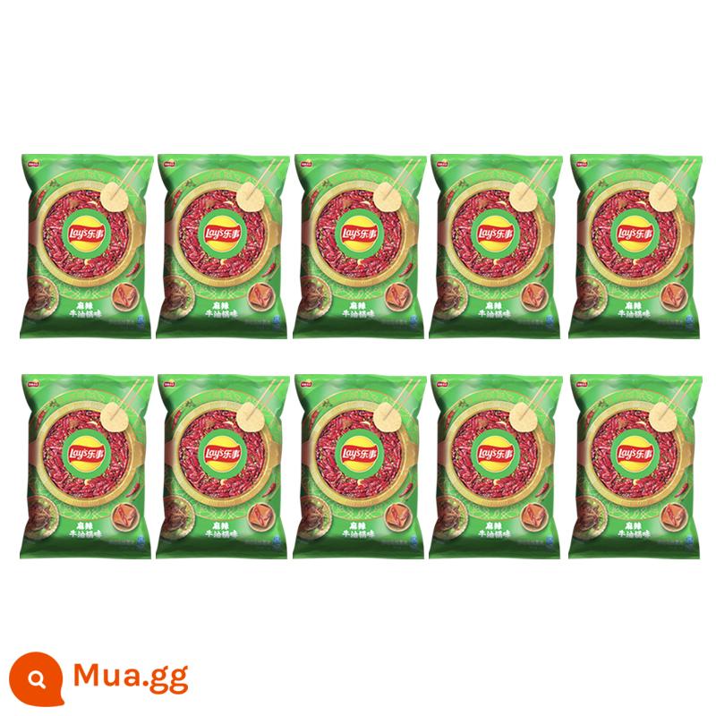 Lay's Khoai Tây Chiên Gói Lớn 70G * 10 Túi Thực Phẩm Phồng Gói Quà Ăn Vặt Snack Chính Hãng Khoai Tây Chiên Bán Buôn - [10 túi] Hương vị nồi bơ cay 75g*10 túi