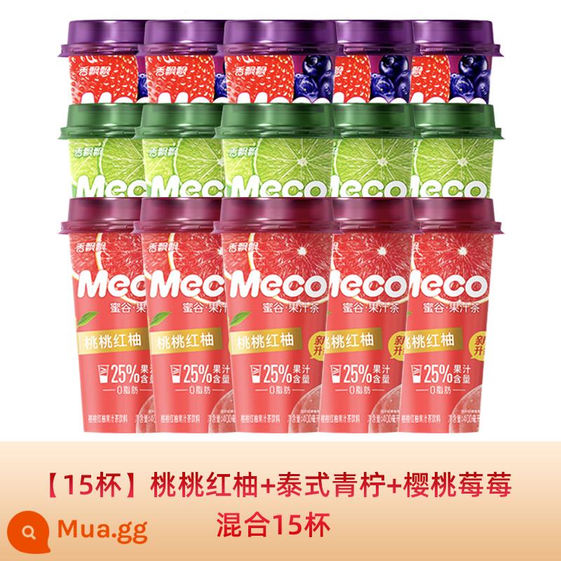 Xiangpiaopiao meco mật ong thung lũng trà nước trái cây trà trái cây uống 400ml * 15 ly hộp đầy đủ đào bưởi đỏ uống liền - [15 cốc] Hỗn hợp bưởi đào + chanh thái + dâu tây 15 cốc