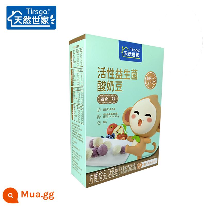 Natural Family Double Probiotic Sữa chua Đậu nành Hương vị Nguyên bản Việt quất 4 trong 1 - Hương vị bốn trong một (nguyên bản + dâu + việt quất + táo