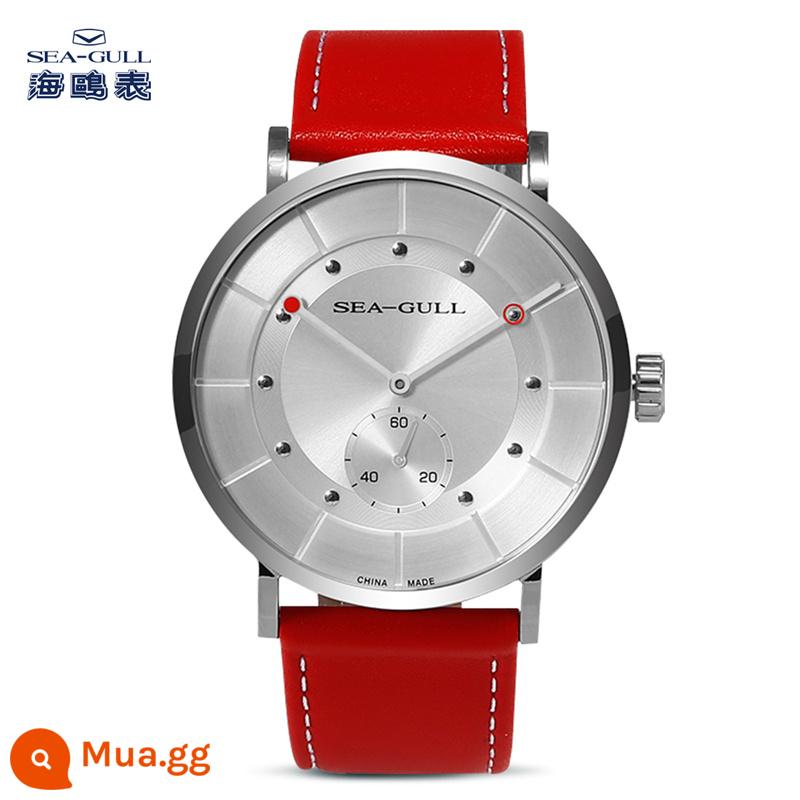 Seagull Seagull Watch Business Slim Manual Đồng hồ cơ Xu hướng dây 819.27.5047 - Đĩa trắng có ruy băng đỏ