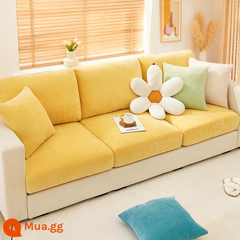 Người nổi tiếng trên Internet in gió và tuyết Bộ bọc ghế sofa Neil bốn mùa phổ quát bao trọn gói bọc ghế sofa phổ quát chống trượt chống trầy xước mèo - Sofa Yumeng-Màu vàng chanh