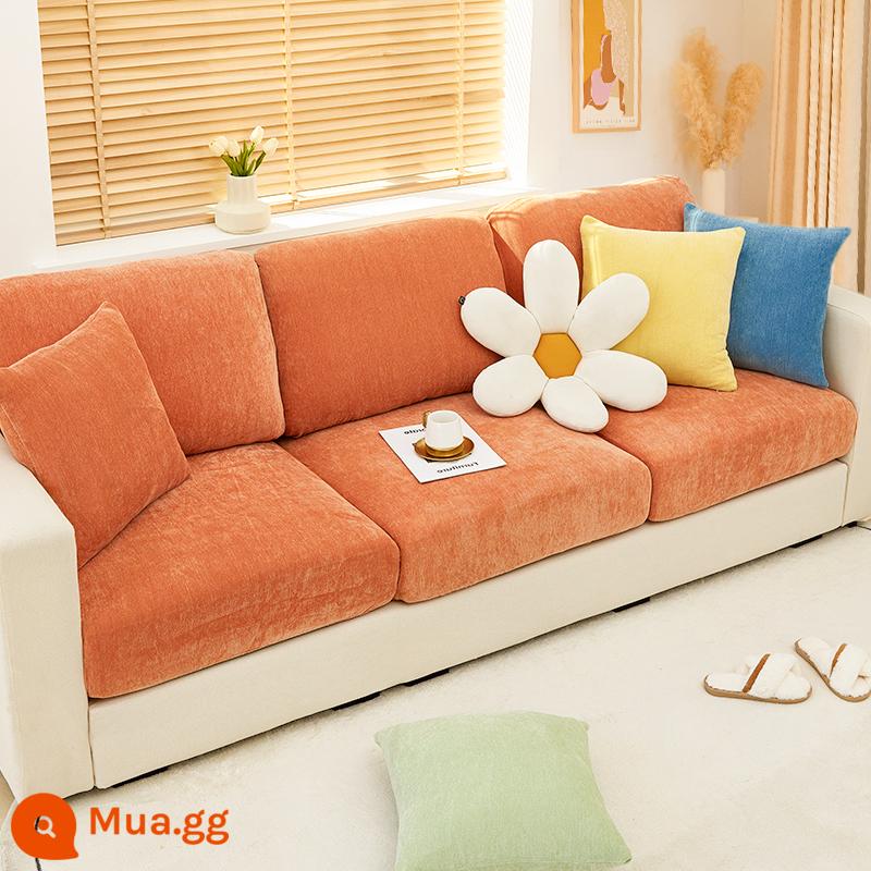 Người nổi tiếng trên Internet in gió và tuyết Bộ bọc ghế sofa Neil bốn mùa phổ quát bao trọn gói bọc ghế sofa phổ quát chống trượt chống trầy xước mèo - Sofa Yumeng-Màu cam cao cấp