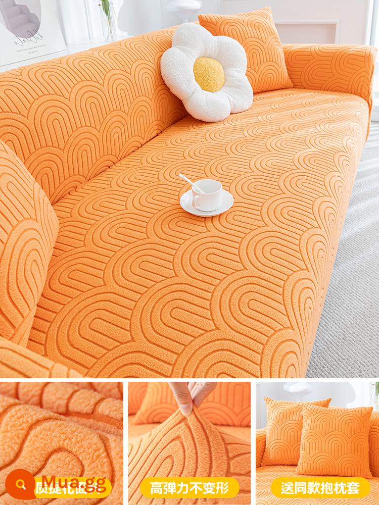 Vỏ bọc ghế sofa đàn hồi Vỏ bọc phổ quát bao gồm tất cả các phong cách mới cho tất cả các mùa 2023 người lười biếng chống trầy xước vỏ bọc ghế sofa tất cả trong một - Qingru - Cam cao cấp