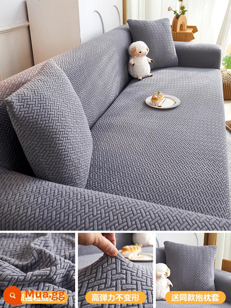 2022 Mới Cực Nỉ Ghế Sofa Bốn Mùa Đa Năng Đàn Hồi Cao Tất Cả Đa Năng Ghế Sofa Chống Mèo Xước bao Vải - Lông cừu cực màu xám