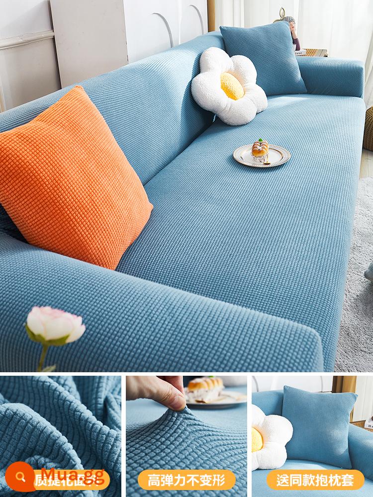 Vỏ bọc ghế sofa bao gồm tất cả các loại vỏ hình chữ vạn mùa thu đông Vỏ bọc ghế sofa 2023 Vỏ đàn hồi phổ thông bốn mùa mới chống mèo cào - cánh đồng lúa mì - bầu trời xanh