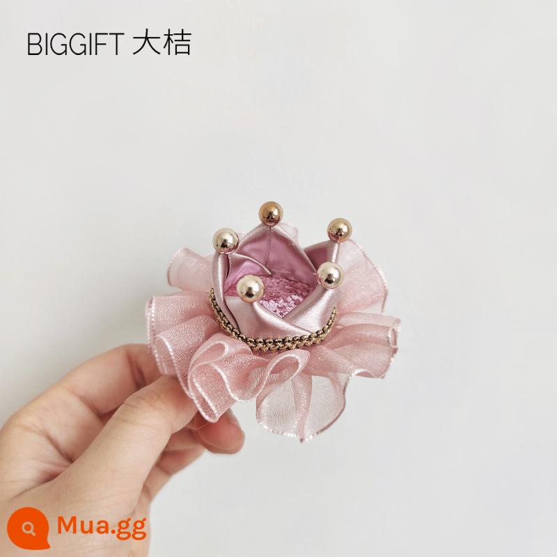 BIGGIFT quả cam lớn ~ kết cấu cao! Mũ sinh nhật bé gái vương miện công chúa kẹp tóc trọn gói không làm đau tóc - Vương miện lấp lánh bột rễ sen | kẹp tóc