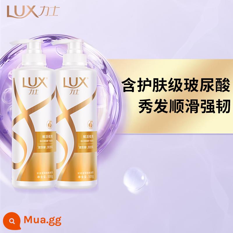 Lux Hyaluronic Acid Dầu Gội Dưỡng Ẩm, Mềm Mượt, Mịn Màng, Dưỡng Ẩm, Phục Hồi, Cải Thiện Tóc Xoăn Và Hương Thơm Gội Và Chăm Sóc - [Mạnh mẽ và sáng bóng] Dầu gội 500g*2