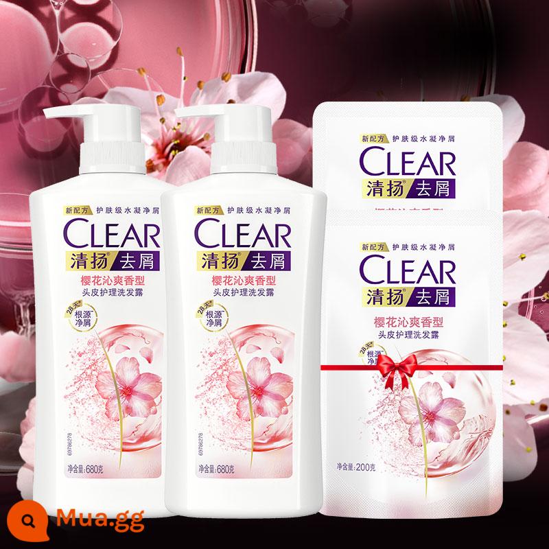 Dầu Gội Clear Mềm Và Mượt Cải Thiện Tóc Xoăn Dưỡng Ẩm Dưỡng Ẩm Nuôi Dưỡng Tóc Dầu Gội Chính Thức Flagship Store - [Ưu đãi lớn dành cho quý cô Sakura] Dầu gội làm mới Sakura 680g*2+200g*2