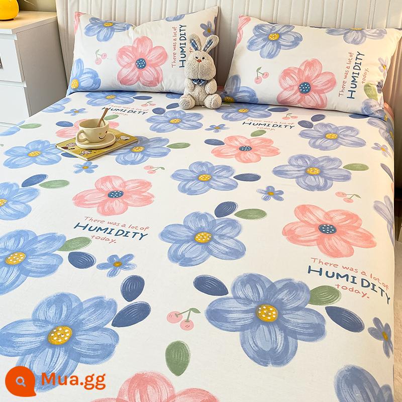 Mùa hè cotton nguyên chất 100 tấm đơn giường đôi 1,8 mét cotton đơn tấm chăn 2 vỏ gối bộ ba mảnh 1,5 mét - nên thơ