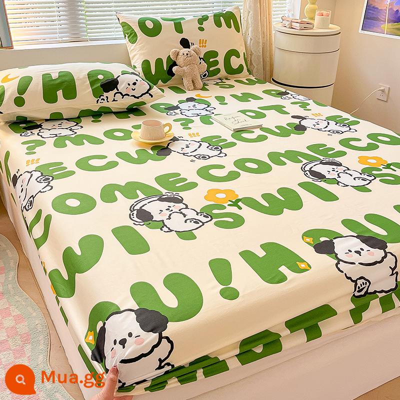 Túi ngủ cotton màu đỏ lưới một mảnh cotton mùa hè ga trải giường cho trẻ em nệm túi giường chống bụi ga trải giường bộ ba món trọn gói - đồng tính