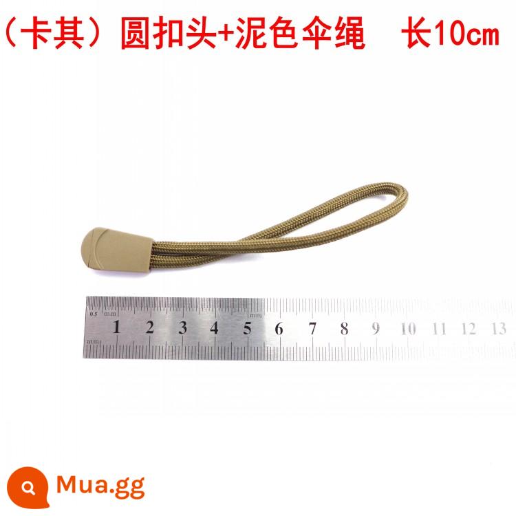 Donauf DURAFLEX UTX dây kẹp đuôi ô đầu dây đai đầu khóa vai ba lô phụ kiện DIY - Kaki đầu tròn + paracord màu bùn 10cm