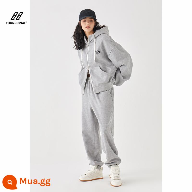 Nhan Triều Thương Hiệu Giày Thể Thao Nữ Xuân Thu 2023 Mới Rời Hoodie 2 Bộ - Phiên bản đặc của tro hoa