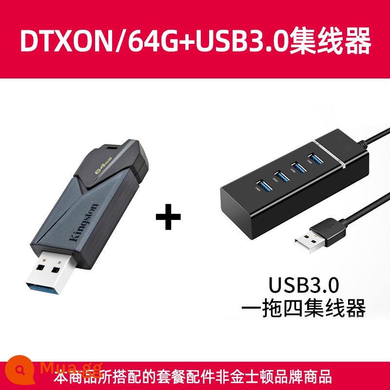 Kingston64G/128G/256G tốc độ cao dung lượng lớn di động trên ô tô Máy tính đĩa U hệ thống sinh viên chính hãng Ổ đĩa flash USB - Trung tâm DTXON/64G+USB3.0