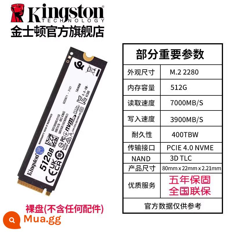 Ổ cứng thể rắn Kingstonkc3000 PCIE4.0 M.2 500G/1T/2T notebook PS5 máy tính để bàn SSD - SKC3000S--512G