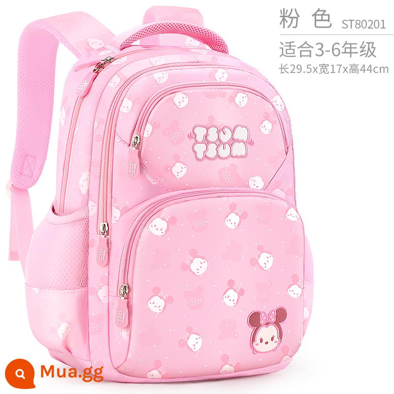 Disney Schoolbags Trường tiểu học Girl Girl Girl Một, ba đến lớp sáu cô gái siêu nhẹ -Backpack Backpack của trẻ em Ridge Ridge Sorment - Lớp 3-6 hồng 80201