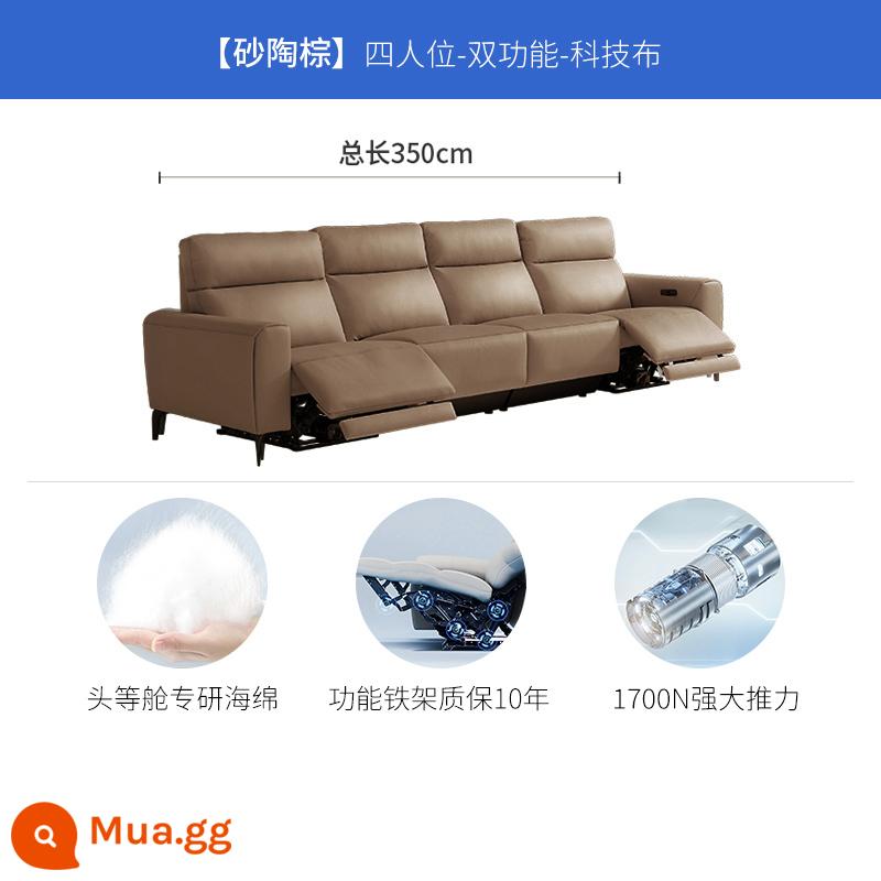 Chivas công nghệ hạng nhất sofa vải điện đa năng căn hộ nhỏ phong cách kem hiện đại đơn giản 50752 - 50752-Gốm cát màu nâu-Bốn vị trí-Vị trí chức năng kép