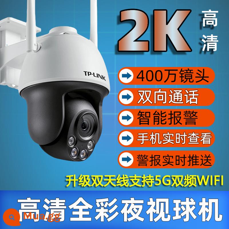 TPLINK thương mại camera chống trộm ngoài trời chống nước độ nét cao tầm nhìn ban đêm toàn cảnh 360 độ ngoài trời bóng máy camera giám sát điện thoại di động điều khiển từ xa cửa an ninh gia đình giám sát hành lang Pulian - 4 triệu màu sắc cực rõ nét, hành trình chỉ bằng một cú nhấp chuột + hình người AI, cuộc gọi thoại