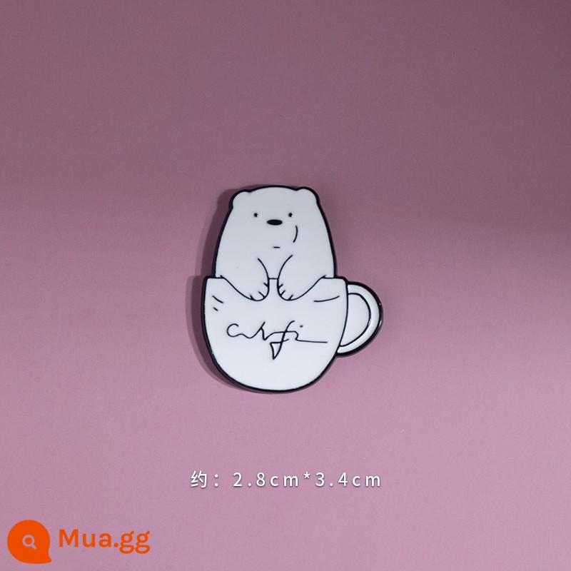 Little White Rabbit Robe dễ thương Người môi giới phim hoạt hình Nhật Bản Ins Tide Tính cách chống lại Buckle Light Withing với cặp Huy hiệu Metal Metal - tách cà phê gấu trắng