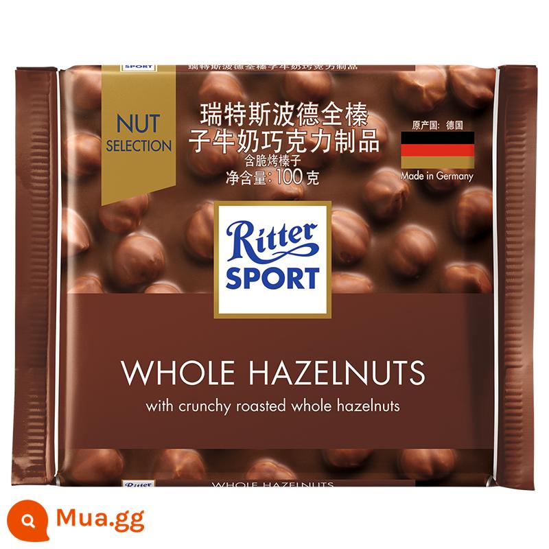 German Ritter Sport Ritter Spode Sports Selected Sandwich Sô cô la 176g Đồ ăn vặt nổi tiếng trên Internet nhập khẩu - Sữa hạt phỉ nguyên chất 100g