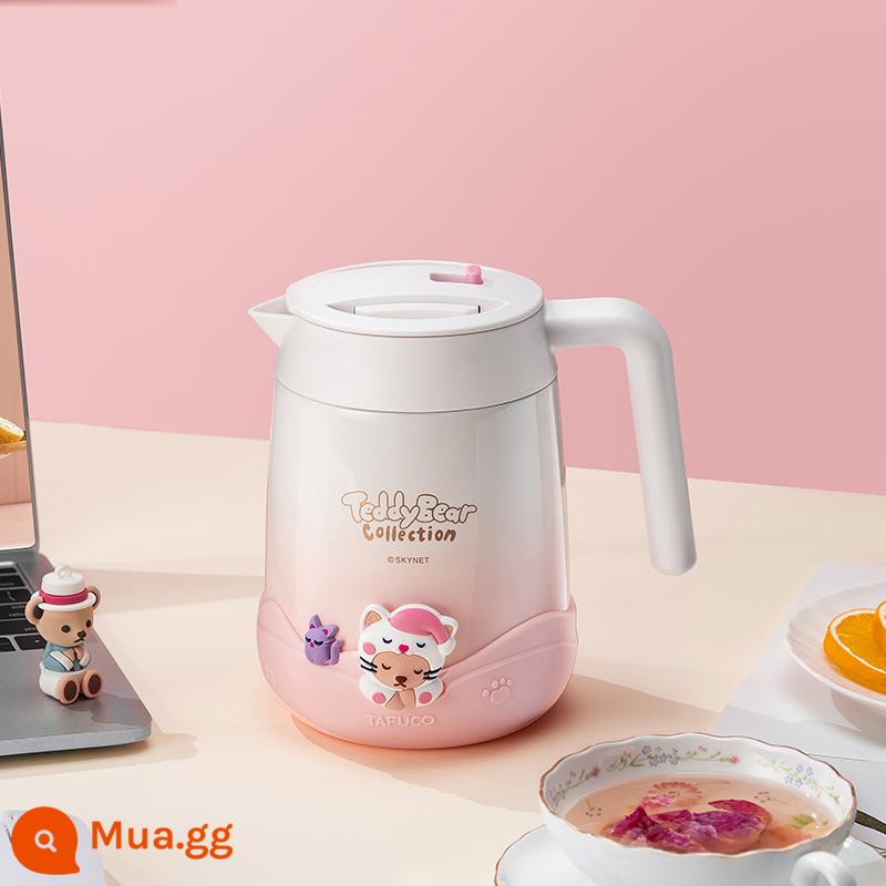 Nhật Bản Taifu Cách Nhiệt Cao Nồi Hộ Gia Đình Ấm Đun Nước Mini Nhỏ Đun Nước Giữ Nhiệt Inox 304 Giữ Nhiệt 1 Lít - 1.0L hồng T5432