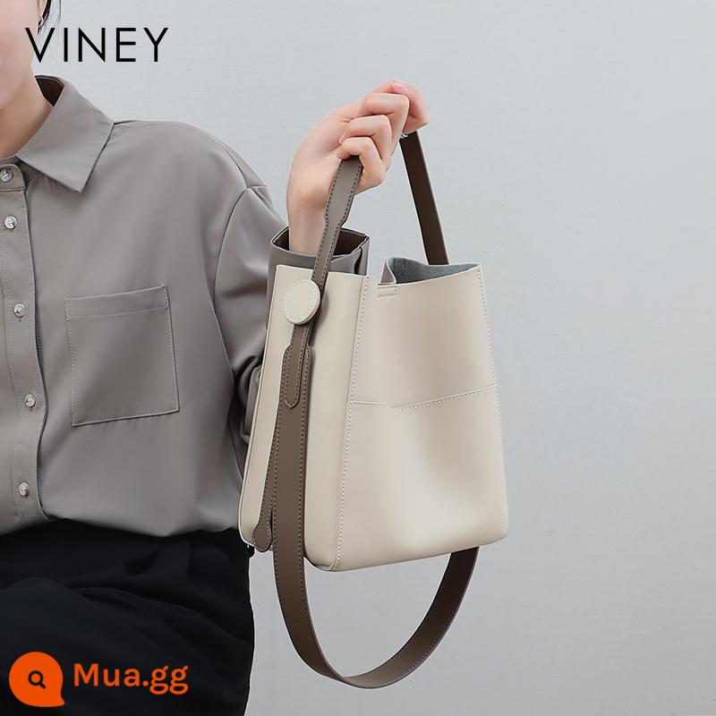 Túi Viney Túi Mới 2021 Túi Nữ Túi Messenger Túi Bucket Túi Đeo Vai Di Động Công Suất Lớn Mùa Hè 2022 - Interstellar White [Da thật] [Quà tặng bạn gái, vợ, con gái, mẹ, quà sinh nhật thiết thực, Giáng sinh, năm mới, quà lễ tình nhân cho bạn gái]