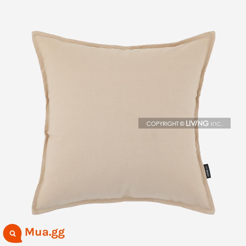 Living inc. Gối vải cotton Vỏ gối vải lanh cotton Màu đệm sofa Đệm phòng khách Gối vuông - Màu cát mềm