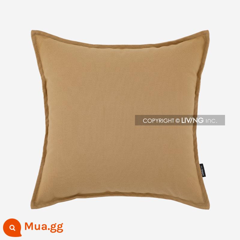 Living inc. Gối vải cotton Vỏ gối vải lanh cotton Màu đệm sofa Đệm phòng khách Gối vuông - màu trà sữa