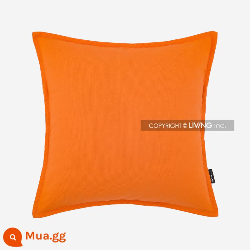 Living inc. Gối vải cotton Vỏ gối vải lanh cotton Màu đệm sofa Đệm phòng khách Gối vuông - Cam trái cây tươi