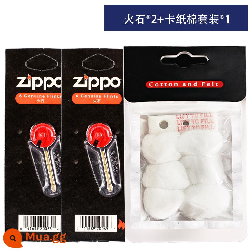 Nguyên bản chính hãng zippo fire lõi amiang zppo flint grain 6 phụ kiện bật lửa dầu hỏa zppo chính hãng đặc biệt - Đá * 2 + bộ bông bìa cứng * 1