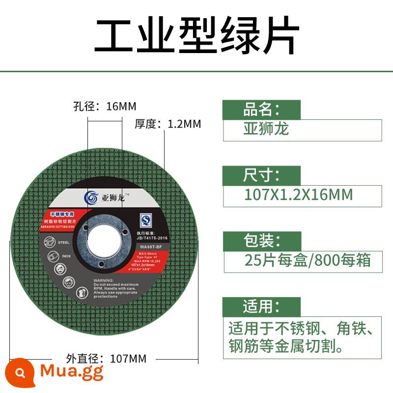 0.8 lưỡi cắt siêu mỏng 107*0.8*16mm Châu Á Sư Tử thép không gỉ đặc biệt đá mài máy mài góc lưỡi cưa nhỏ - Asia Lion loại công nghiệp 1.2mm [1 hộp 25 chiếc]