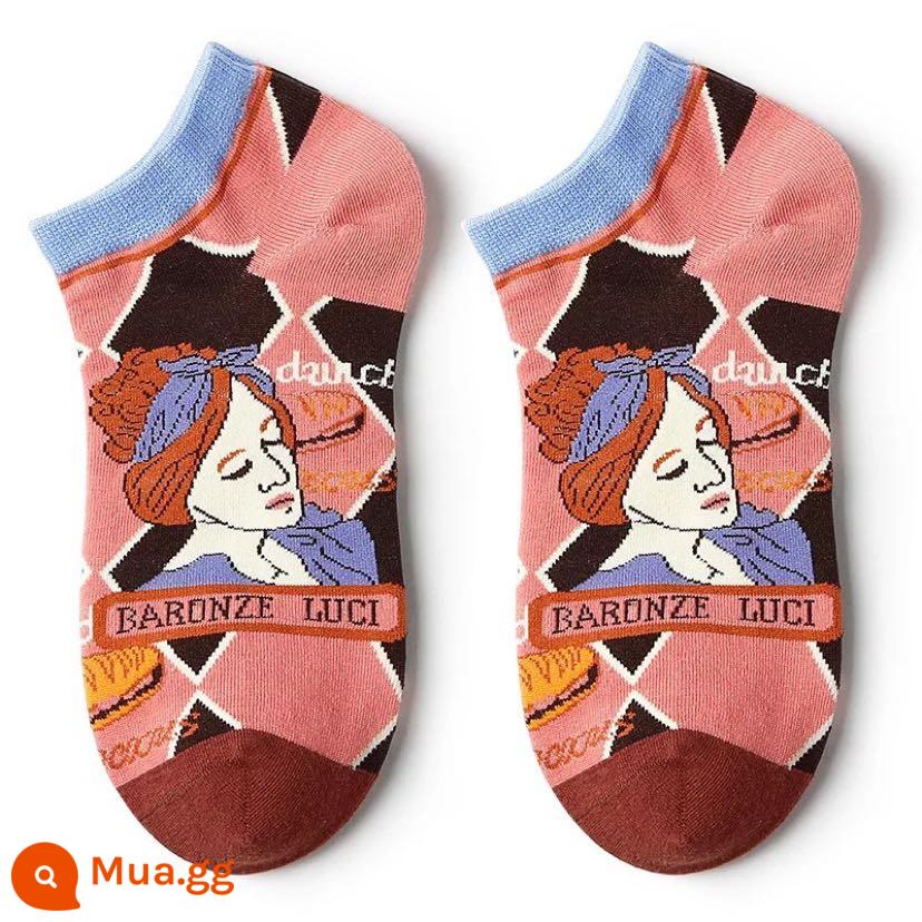 CrazySocks Mùa Thu Đông Kẻ Sọc Mới Mèo Vô Hình Tất Thể Thao Đa Năng Xu Hướng Đường Phố Nam Nữ Cotton - Bé gái yêu size 35-40