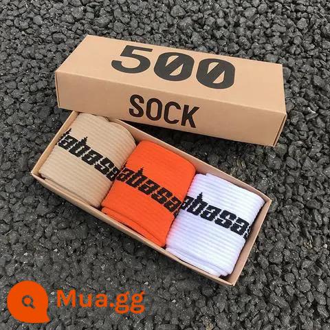 CrazySocks Ba Đôi Tất Dành Cho Nam Thiết Kế Ban Đầu Barb Nhăn Nhó Hoa Điều Ống Dài Tất Thể Thao Dành Cho Nữ - Tiếng Anh mơ + cam + trắng