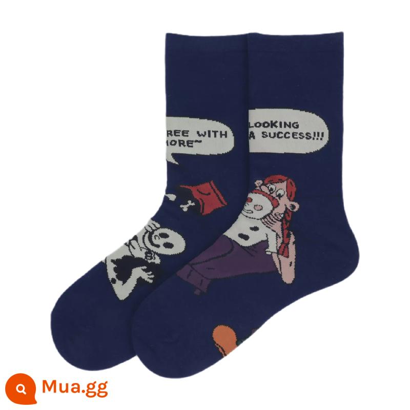 CrazySocks minh họa cổ điển loạt ma thuật dễ thương vớ thể thao vớ cotton giữa ống vớ nam và nữ triều vớ - Nhân vật hoạt hình hải quân 35-42