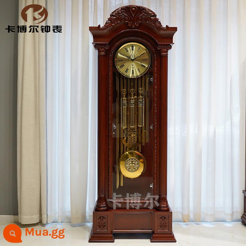 Đức Hemler phong cách châu Âu sàn đồng hồ phòng khách biệt thự đồng hồ đồng hồ treo tường phong cách cổ điển Trung Quốc máy móc bằng gỗ nguyên khối của Mỹ - Ống gỗ hồng sắc hình con nhím Hemler 9 dây ống bằng gỗ cẩm lai