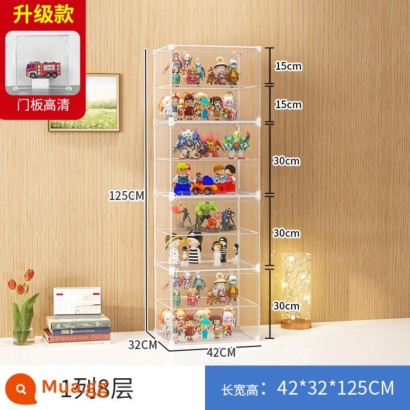 Mô Hình Lego Tủ Trưng Bày Đồ Chơi Mô Hình Lưu Trữ Tủ Trong Suốt Giả Acrylic Hộ Gia Đình Khối Xây Dựng Màn Hình Hiển Thị Đứng - 1 dãy 8 lớp vách ngăn mở rộng [cửa siêu trong] có thể tháo rời ★ Xung lực sản phẩm mới