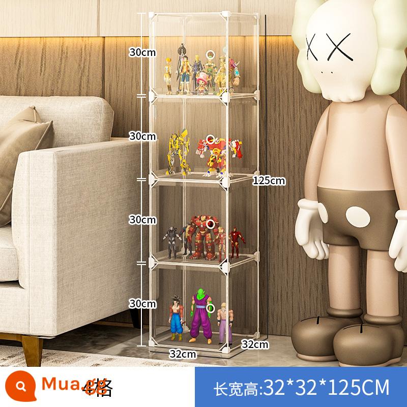 Mô Hình Lego Tủ Trưng Bày Hộp Bảo Quản Giả Kính Acrylic Trong Suốt Trang Trí Mô Hình Tủ Đồ Chơi Tủ Đỡ - [Lưới sắt chịu lực] 4 lưới ☛ Panel cửa siêu thông - chiều cao sàn 30