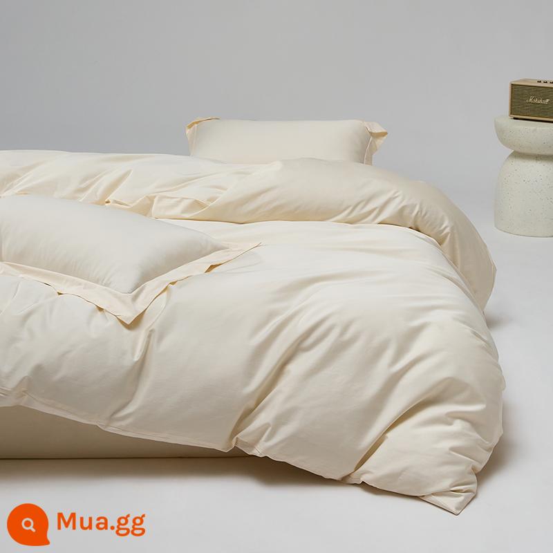 Tự Làm 100 S Đơn Giản Đồng Màu Dài Kim Đơn Cotton Vỏ Chăn Đôi Vỏ Chăn 150x200x230 - sữa lắc trắng