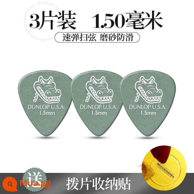 Bộ gảy đàn guitar dân gian Dunlop Gator mờ chống trơn trượt cá sấu Dunlop Gator Gói nhiều mảnh chịu mài mòn - Đầu gắp 1,5mm*3 miếng