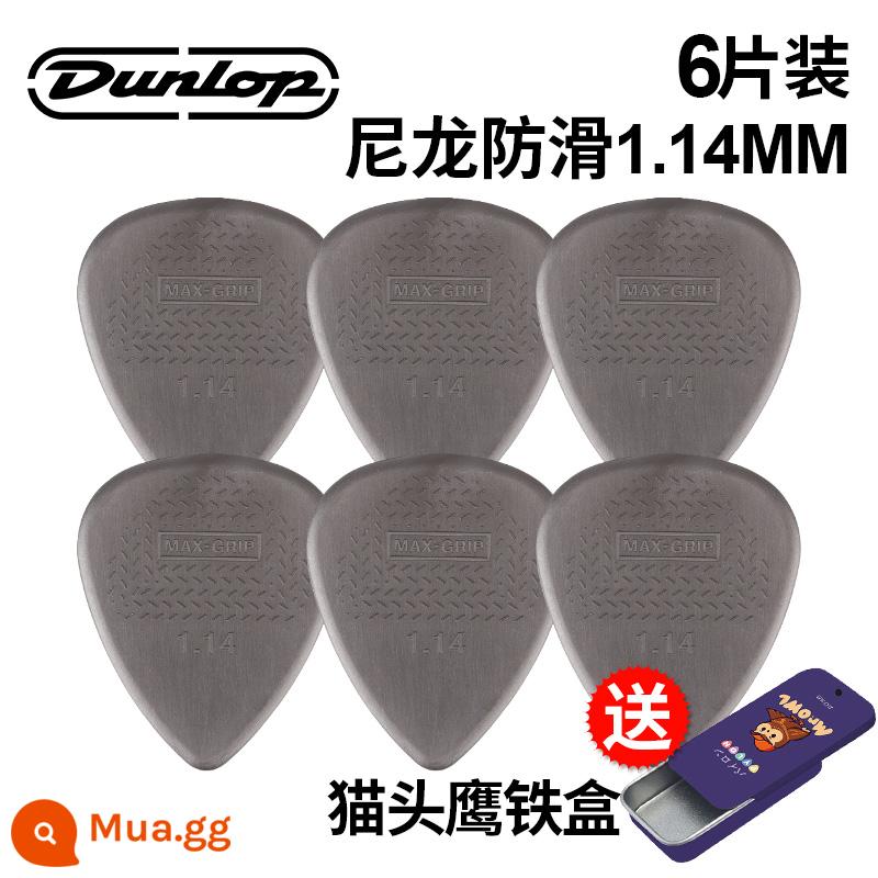 Chính hãng Dunlop Đàn guitar tiêu chuẩn Dunlop Nylon nylon chống trượt lò xo đàn babaklite bakelite - [6 cái] Hộp sắt chống trượt 1.14mm