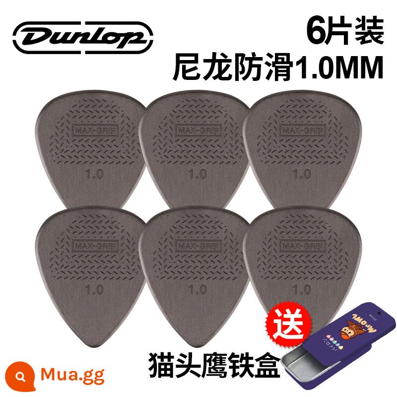 Chính hãng Dunlop Đàn guitar tiêu chuẩn Dunlop Nylon nylon chống trượt lò xo đàn babaklite bakelite - [6 cái] Hộp sắt 1.0mm chống trượt