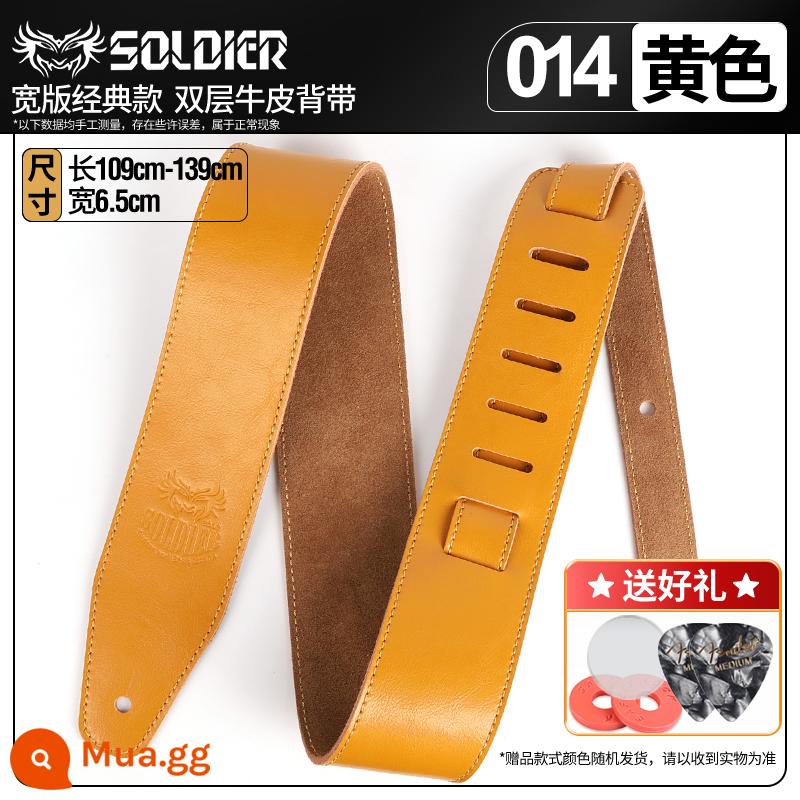 Người Lính Lính Đàn Guitar Da Bò Thật Cho Bé Túi Bakelite Dân Gian Bass Mở Rộng Và Làm Dày Đôi Sứ Giả Đeo Vai Đàn Piano Dây - 014 [Da cổ điển] Vàng