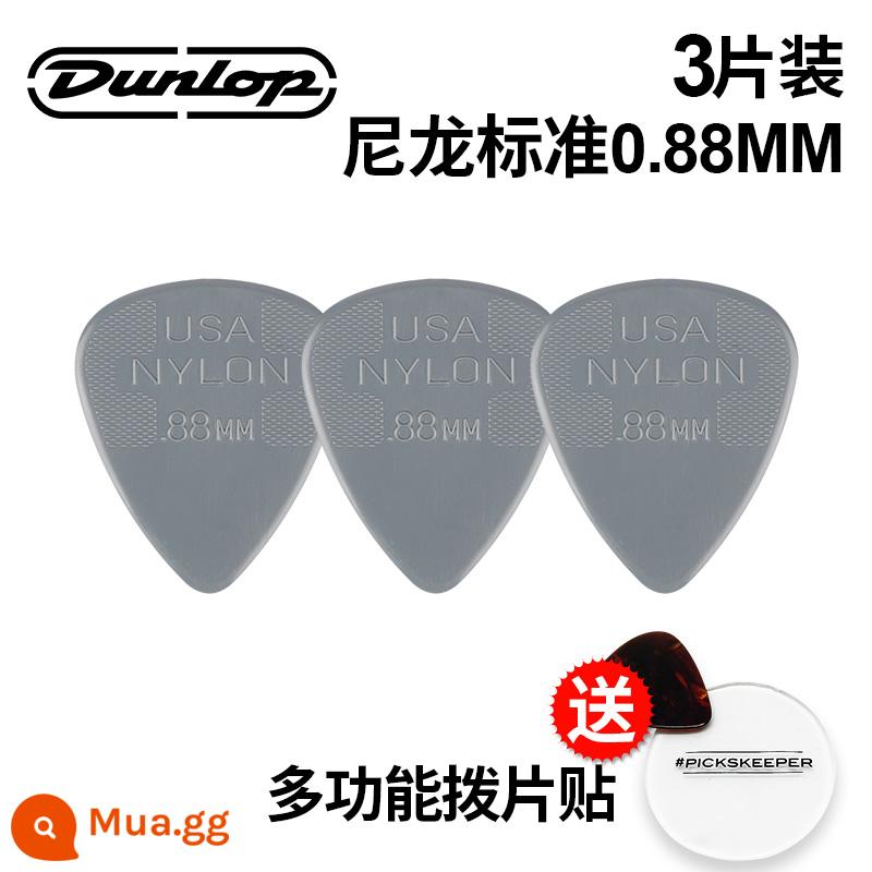 Chính hãng Dunlop Đàn guitar tiêu chuẩn Dunlop Nylon nylon chống trượt lò xo đàn babaklite bakelite - [3 cái] Tiêu chuẩn 0,88mm + miếng dán