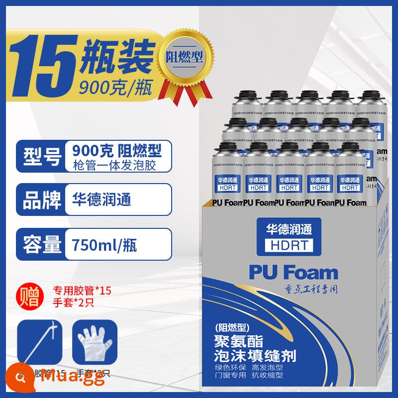 Hộp đầy đủ chất tạo bọt keo bọt chất hàn trám bít và trám trét trám trét độ nhớt cao trám trét polyurethane chống thấm trương nở - Loại chống cháy - hộp 15 chai [900g]