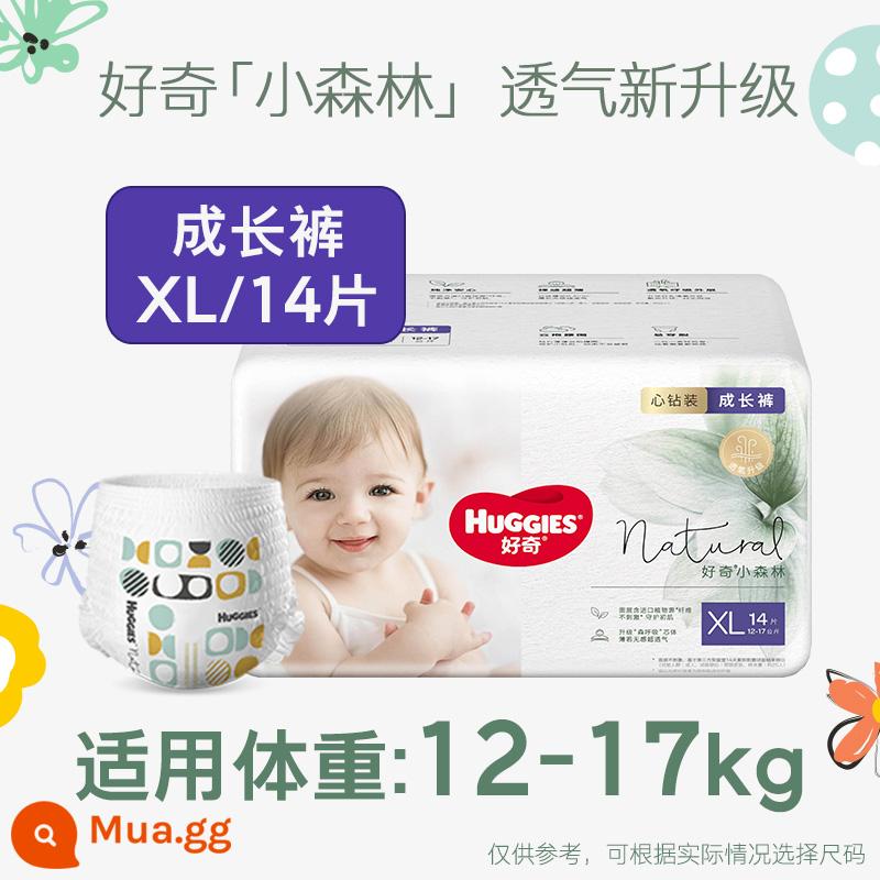 Tã giấy mini Huggies Forest hình trái tim NB30/S28/M22 quần pull L18/XL14 siêu mỏng thoáng mát - Quần cạp chun XL14